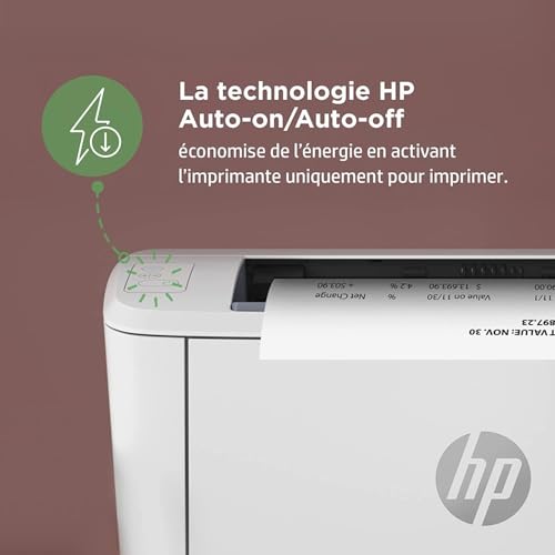 HP LaserJet M110w, 7MD66F, Imprimante laser monochrome A4 à fonction unique, Impression recto verso manuelle en noir et blanc, 20 ppm, ADF, Wi-Fi, HP Smart, Blanche