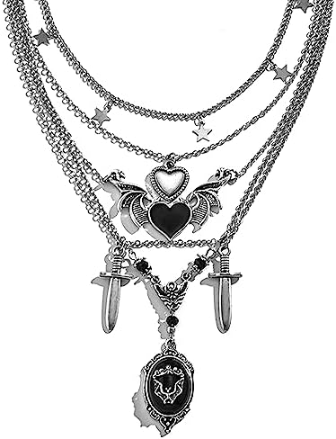 JeVenis Goth Necklaces For Women Star Choker Necklace Alt Accessories Star Accessories Y2k Halloween Christmas New (Black Punk Gothic)