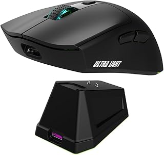 For JeDEL WD139 Wireless 2.4Ghz, Bluetooth Rechargeable Gaming Mouse - Optical Sensor 1600 DPI - Magnetic Charging Dock (Black)