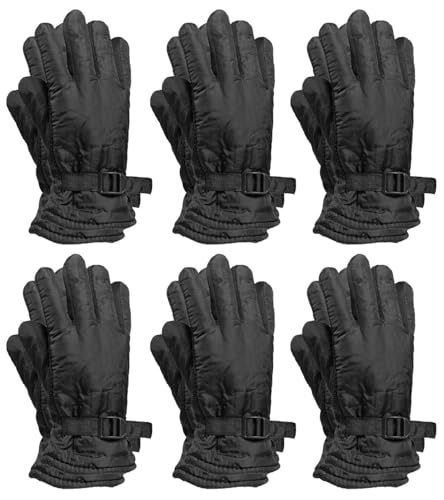 Image of Yacht & Smith Winter Ski Gloves Fleece Lined Adjustable Strap Water Resistant Men Woman Kids