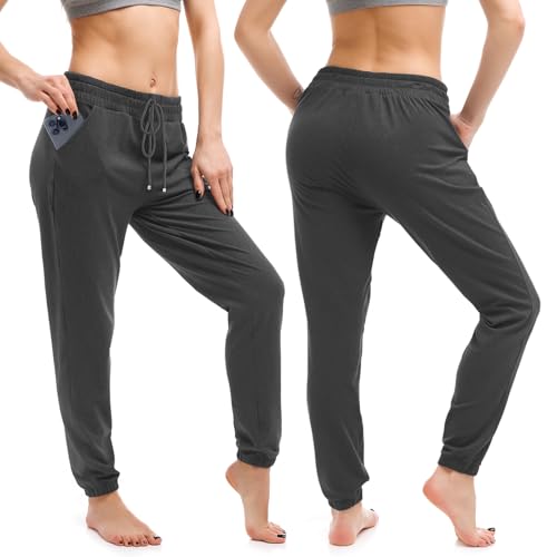 Walifrey Womens Joggers with Pockets, Drawstring Sweatpants Women for Lounging Jogging Gym and Workout DeepGrey,1 Pack DeepGrey S — view 2
