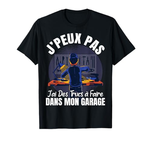 Idée Cadeau Pour Père Bricoleur Humour Papa Bricoleur J'peux Pas Cadeau Garage T-Shirt Noir Casual Graphique Homme Passionnés de bricolage et de garage T-shirt Small