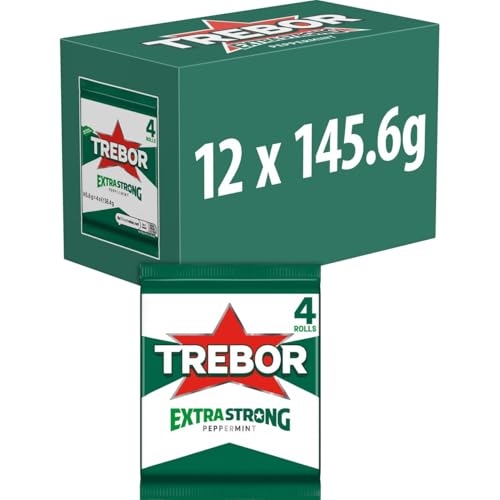 Trebor Extra Strong Peppermint Mint Sweets 145.6 g (Pack of 12)