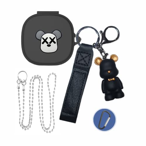 WhitePond 対応: オーディオテクニカ ATH-SQ1TW ケース ワイヤレスイヤホンケース 柔らかいシリコーン素材 360 傷防止 耐衝撃 着脱簡単 充電をサポート 落下防止 イヤホン 保護ケース(保護ケース+カラビナ+ハンギングチェーン+装飾品