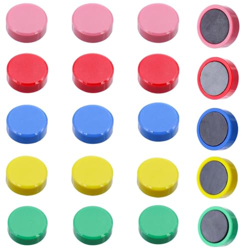 BDEPSTR 20 Piezas Imanes Nevera Multicolores, Imanes Potentes, Imanes Pizarra Magnetica, Iman de Colores Mini Imanes Pequeños Redondos Magnets, para Pizarra magnetica Nevera, Oficina, Escuela
