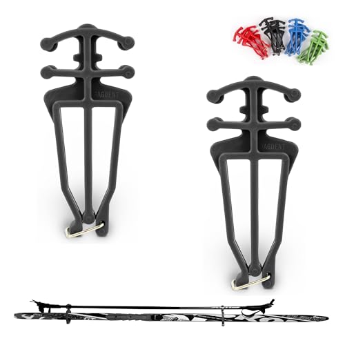 Bagdent Cross Country Skis and Poles Holder – 1 Pair, Universal Nordic Ski Pole Carrier (Black)