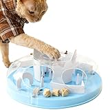 【猫の一気食い防止に】面白いフード・パズル、猫ちゃんは が脳力を発揮しながら食べるゲームデザインで、食事速度を自然に緩め、消化器系の健康を守ります。 【DIY簡単調節！3段階難易度】 各部品は簡単に取り外し、付けることができます。部品の増減で「簡単」、「普通」、「高難易度」の3段階に調節できます、猫のスキルに合わせて調節します。初心者からエキスパートまで、猫の楽しみを最大化します。 【知的刺激の源泉】迷宮の構造は猫の好奇心を引き立て、知的刺激を与えます。日常的に使用することで、猫の脳の活性化と知...