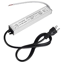 inShareplus LED Power Supply 12V, 30W IP67 Waterproof Outdoor Driver,AC 110-260V to DC 12V 2.5A Low Voltage Transformer, Adapter with 3-Prong Plug for LED Light, Computer Project, Outdoor Use