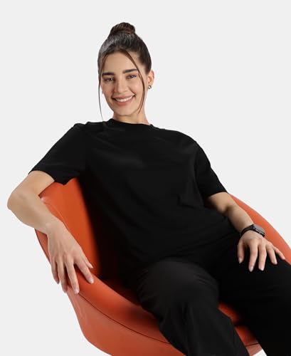 Image of Jockey A159 Women Super Combed Cotton Rich Oversized T-Shirt with Side Slits