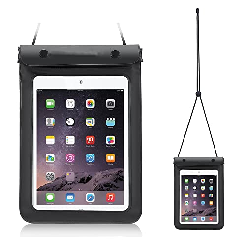 7-8.7 Inch Tablet Universal Waterproof Bag Case Dry Pouch with Lanyard for Samsung Galaxy Tab A7 Lite 8.7’’, Tab A 8.0’’, iPad Mini 4, Mini, Kindle 2022/Kindle Paperwhite/Oasis/Keyboard/Kindle Fire 7