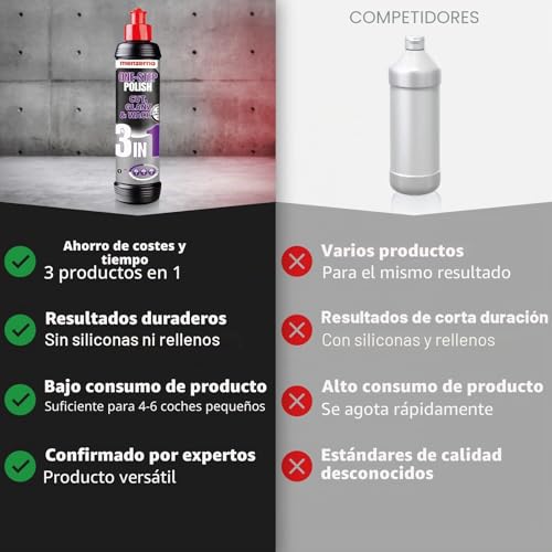 Menzerna One-Step Polish Cut Pâte à polir 3 en 1, Gloss & Wax, 250 ML | Seal in One I Pâte de polissage et de polissage pour l'entretien de la voiture I Tourbillons, hologrammes et rayures I - 2
