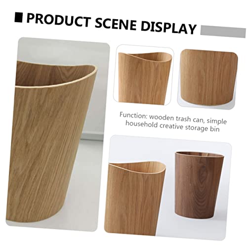 Contenedor de basura SOLUSTRE con tapa de madera sin tapa miniatura 2