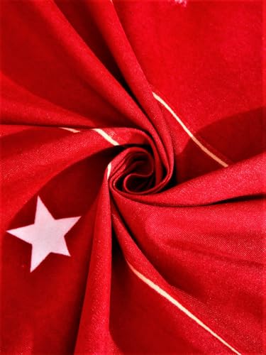 Image of Fashion String Microfibre Red Heart Corner Elastic Fitted Double Bedsheet (72x78 Inches) with 2 Pillow Covers