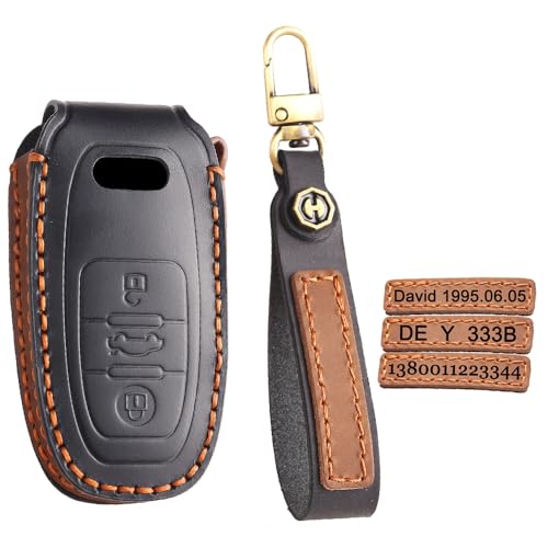 Coque de clef voiture pour Audi A3 A4 Q7 | Boîtier de clé personnalisé à 3 boutons noir