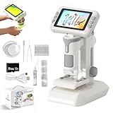 顕微鏡 小学生 子供用顕微鏡 4インチ IPSスクリーン 1600倍 実体顕微鏡 HDポケットポータブルミニUSB顕微鏡カメラ PC対応 科学教育 6歳 7歳 8歳 9歳 女の子 男の子 おもちゃ クリスマス 誕生日 プレゼント 小学生 子供 ギフト 人気 (グレー)