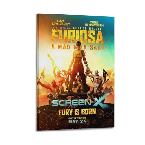 DFUCXERR Póster decorativo de la película Mad Max Fury para pared e impresión artística moderna para dormitorio familiar, 60 x 90 cm