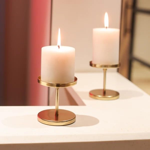 Rust Proof Set of 2 Brass Candle Holder for Home and Birthday Decoration-image-18