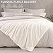 Exclusivo Mezcla Fleece Throw Blanket for Couch, Extra Large Fuzzy Ivory Bed Blankets, Soft Cozy Plush Sofa Throws for All Seasons, 50x70 Inches