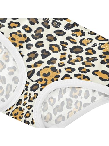 ZZKKO Leopard Pattern Yellow Brown Girls Underwear Toddler Panties for Girls Comfort Brief Size 2T4