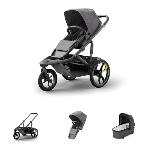 Veer Switch&Jog Infant Essentials Bundle | 3 Wheel All-Terrain Jogger Stroller with Switchback Seat and Bassinet | Fits All Major Infant Car Seats (Adapters Sold Separate) | Fully Collapsible