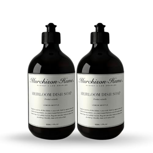 Image of Murchison-Hume Heirloom Dish Soap - Eco-Friendly, Sulfate-Free, Plant-Based Liquid Dish Soap, Biodegradable & Non-Toxic, Gentle on Hands, Cuts Grease - 17oz (2 Pack) Lemon Myrtle