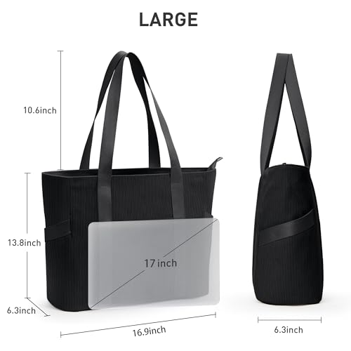 Bolso Tote de Pana con Cierre Casual para Mujer miniatura 4