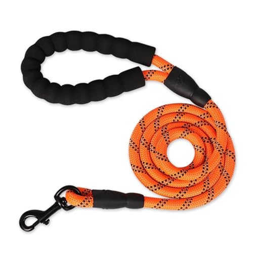 Longe pour chien robuste de 3m orange avec poignée souple renforcée - 2