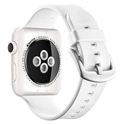 UMTELE Sport Bands Compatible with Galaxy Watch Band, Soft Silicone Breathable Sport Strap Replacement Wristband for Samsung Galaxy Watch (White2, 42mm)