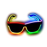 MaxLax EL Wire colourful glasses, Portable Battery Pack Glowing Rope Lights el glasses for Parties, Halloween (Mutilcolor-1)