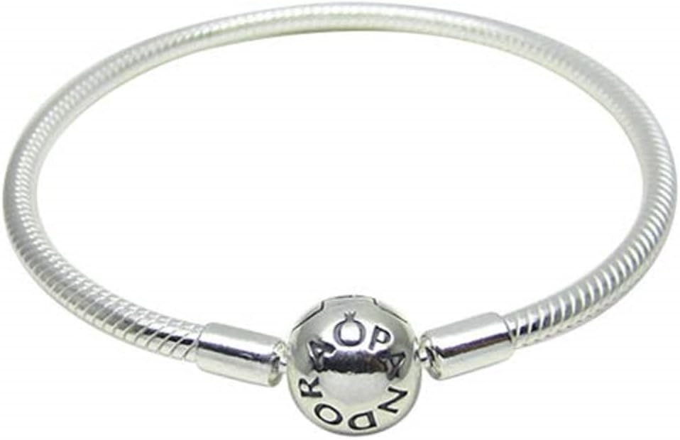 PANDORA Jewelry Smooth Moments Snake Chain Charm Sterling Silver Bracelet, 8.3"