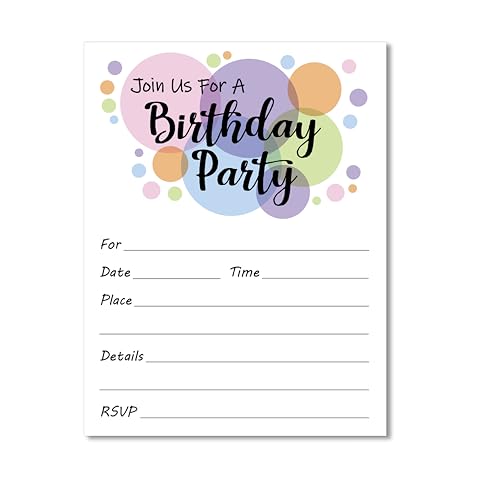 Gigicraft Pastels Bubble Polka Dot Invitations