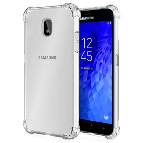 Image of Wanyuexes Case for Galaxy J7 2018/J7 Refine/J7 V 2nd Gen/J7 Aero/J7 Aura/J7 Top/J7 Crown/J7 Eon/J7 Star Clear TPU Phone Case, Slim Shockproof Transparent Cover for Samsung Galaxy J7 2018 Crystal Clear