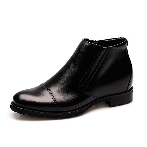 Bottines rehaussantes en cuir de veau souple Naples Noir 38