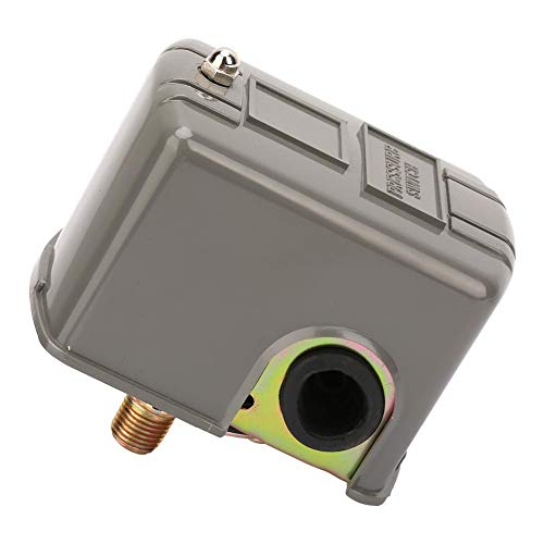 Jadeshay Interruptor de Presión,0.8-5.0bar Bomba de Agua Regulador de Presión 110V-230V Interruptor de Control de Presión con Doble Resorte Ajustable y Poste G1/4',Presostato Bomba Agua para Riego
