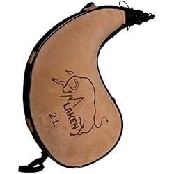 LAKEN Bolsa de Bota, Cantimplora de Piel con Forma Curva 1L