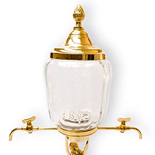 Elegant Gold-Tone Absinthe Fountain with 2 Taps - Premium Louche Server
