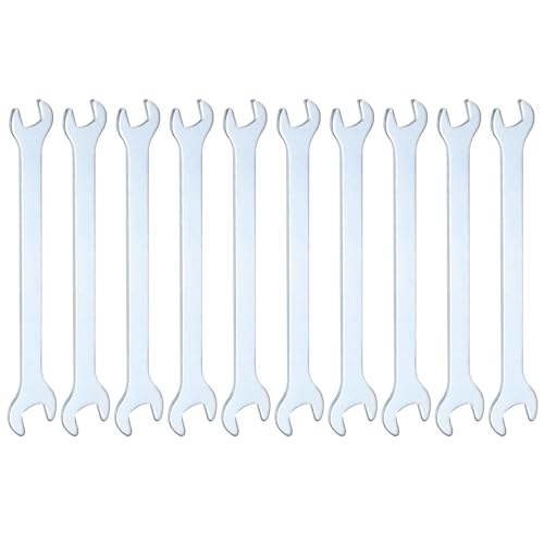 QUARKZMAN 10Pcs Clé à Fourche Doubles Fines 5.5mm x 7mm Métrique Clé Plate Extra Fine et Petite, Galvanisée, pour Réparation Automobile et Assemblage de Meubles