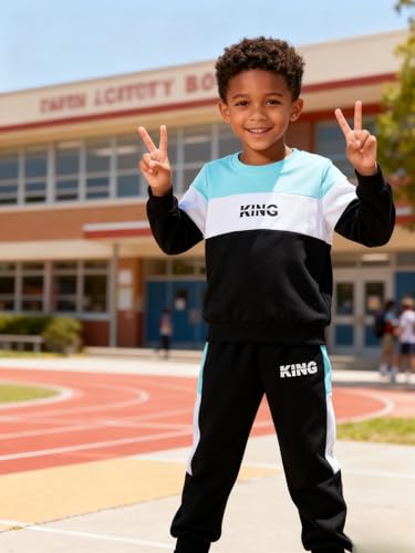 Image of Boy Clothes Plant Camouflage Pants LA Letter Print Top Sweatsuit Fall Boys Outfits Set
