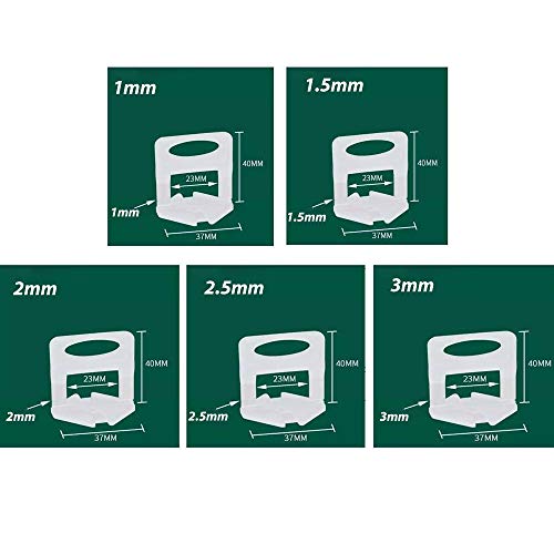 BE-TOOL Tile Leveling System Clips, Clips Tile Spacers Tile Leveling Spacer System(2.5mm(100pcs)), White - Image 2