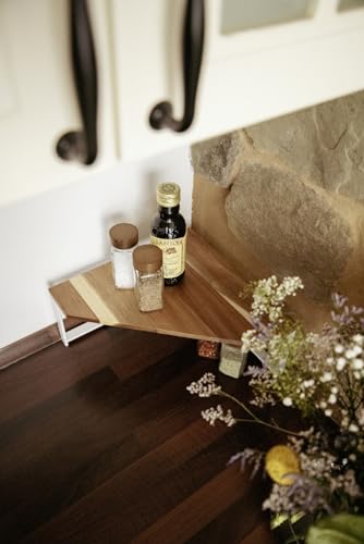 WENKO Louisa - Estantería esquinera de Cocina pequeña de Madera de Acacia y Metal, 30 x 15 x 30 cm, Color Blanco - imagen 5