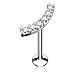 16G Lined CZ Curve Top 316L surgical Steel Internally threaded Labret Monroe Cartilage Stud - Choose COLOR (Steel | 1/4" 6mm)