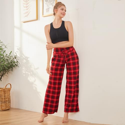 Image of TNNZEET 3 Pack Women's Wide Leg Pants with Pockets - Casual Loose Yoga Trouser Pants Sweatpants Palazzo Lounge Pajama Pants