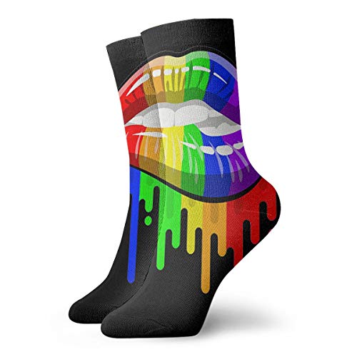LGBT Rainbow Lips Short Socks Dress Socks Athletic Socks Casual Stocking