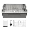 30 Inch Undermount Kitchen Sink - Beslend 30x18x10 Inch Undermount Stainless Steel Kitchen Sink 16 Gauge Single Bowl Round Corner Under Counter Basin