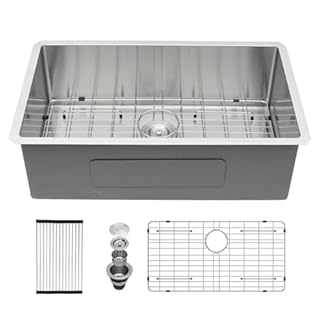 30 Inch Undermount Kitchen Sink - Beslend 30x18x10 Inch Undermount Stainless Steel Kitchen Sink 16 Gauge Single Bowl Round Corner Under Counter Basin