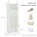 VERONLY Hanging Closet Organizer with Bamboo Shelves - Foldable Closet Storage for Baby Clothes, Towels, Scarves,Space Saving Shelves Organizer (White)