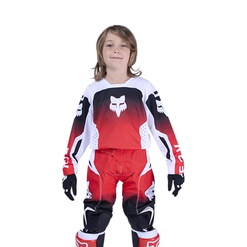 Fox Racing Youth 180 Shield Maillot motocross - Rouge fluo - Taille L