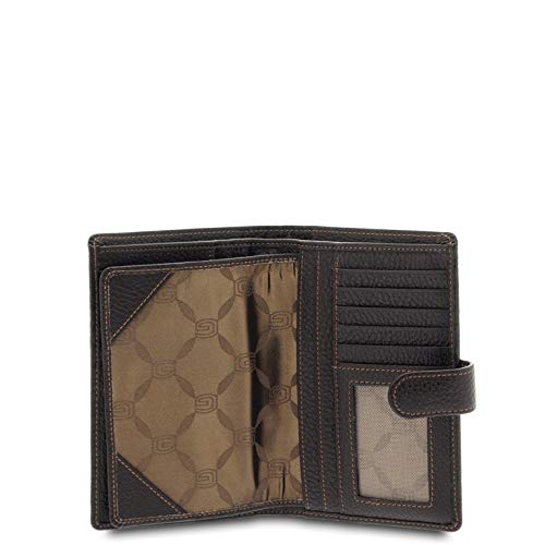 GIUDI ® - Portafoglio Uomo, porta passaporto, porta tessere, portamonete, vera pelle, pelle vitello