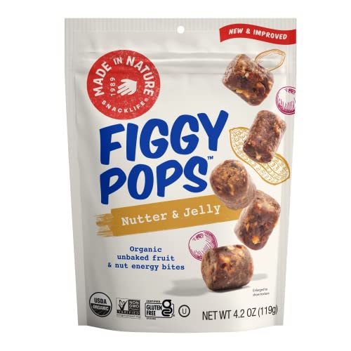 Made In Nature | Organic Filled Figgy Pops, Nutter & Jelly | Unbaked Fruit & Nut Energy Bites | Vegan Snack | 4.2 Ounce (Pack Of 6) #TOP2