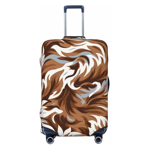 Luggage Cover Elastic Washable Suitcase Cover Dustproof Suitcase Protector Personalized Brown And White Travel Luggage Baggage Covers For 18-32 Inch